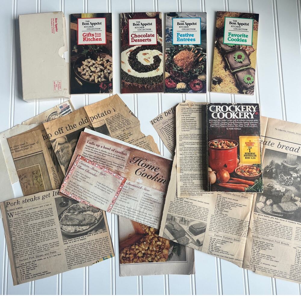 Vintage Cookbooks Bon Appetit Crockery Cookery & Ephemera Retro Recipies